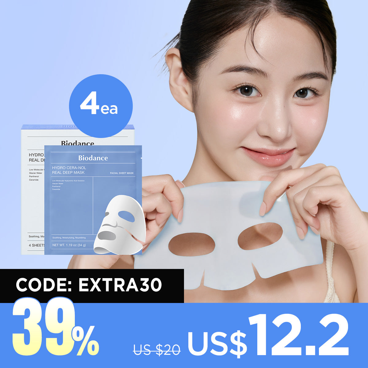 Biodance HYDRO DEEP MASKプランエス Biodance] Hydro Cera-nol Real Deep Mask (4ea) – MOIDA