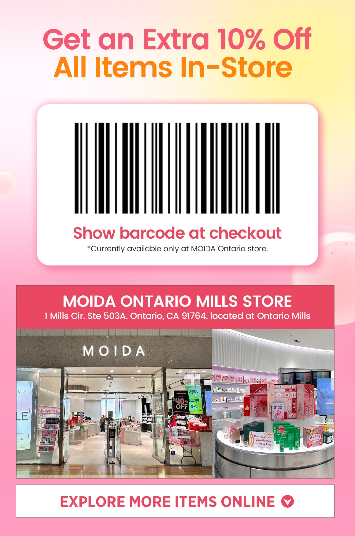[IN-STORE 10% OFF] Welcome to MOIDA Ontario!