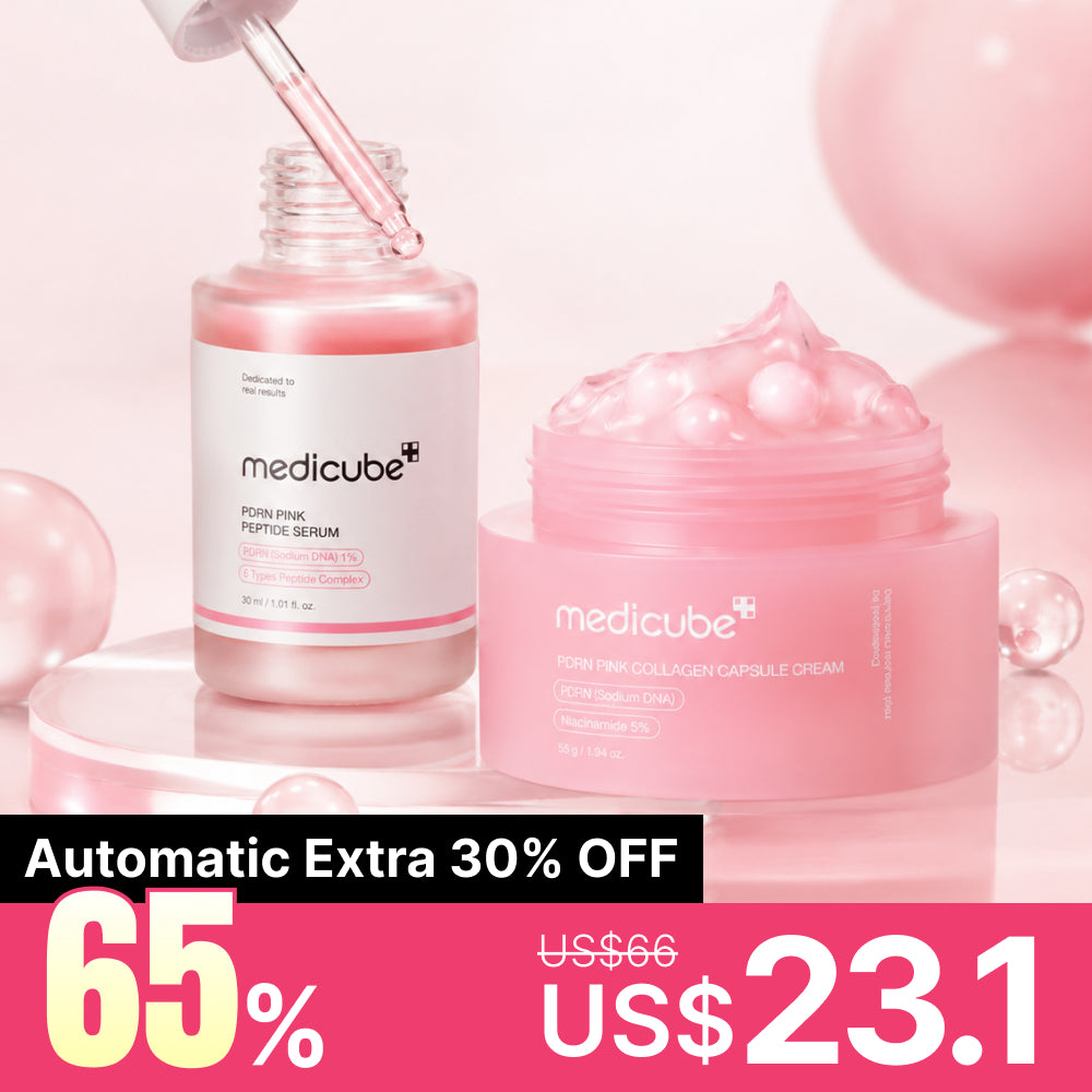 [Medicube] PDRN Pink Skincare Duo Set (Pink Peptide Serum + Pink Collagen Capsule Cream)