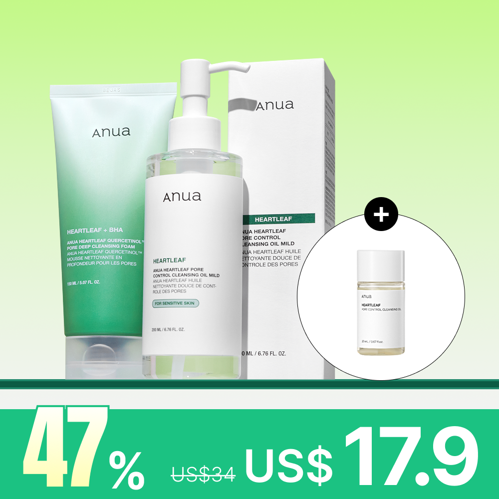 *SPECIAL PRICE* MOIDA SET [Anua] Heartleaf Pore Purifying Duo (Oil & Foam)