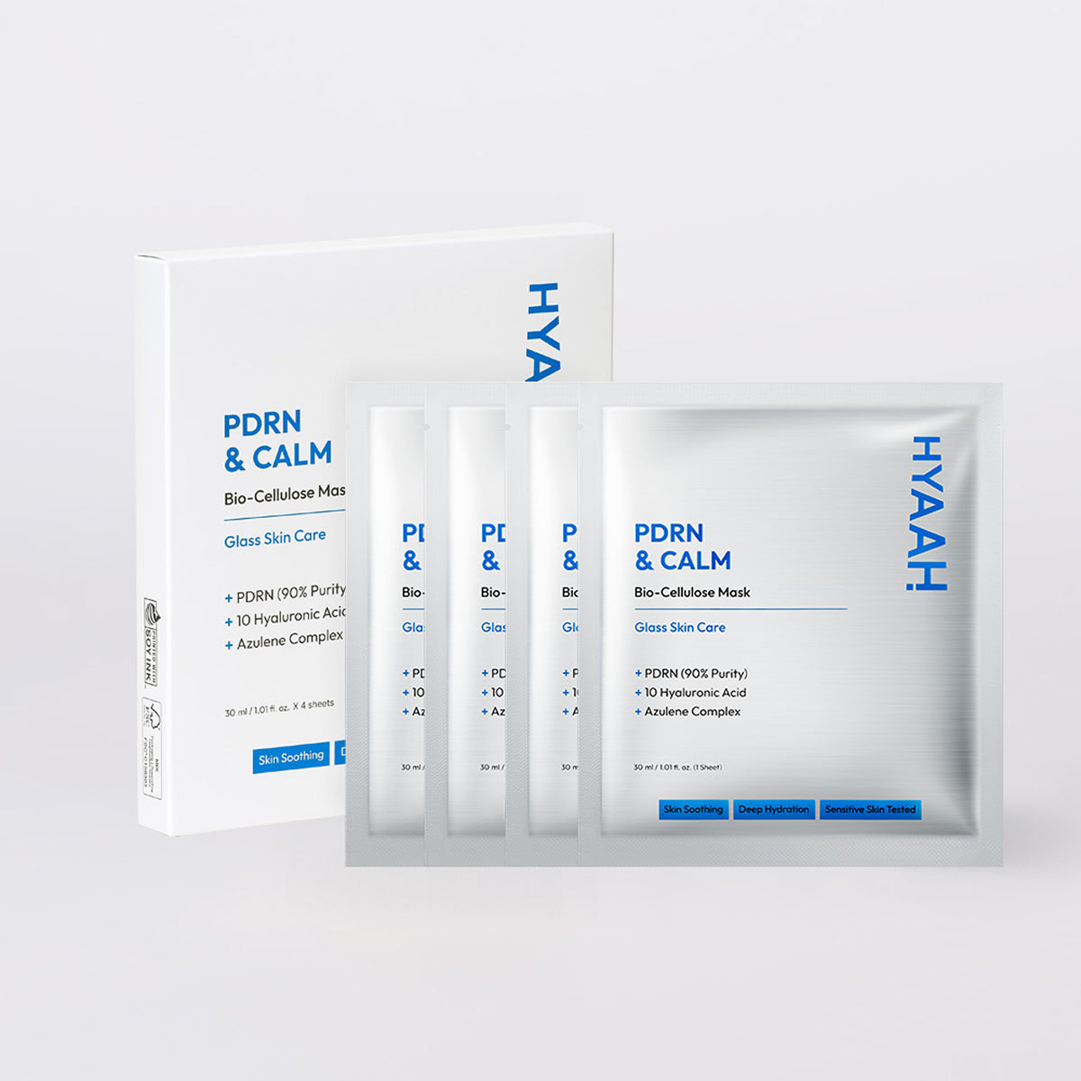 [HYAAH] PDRN Calm Biocellulose Mask (4ea)