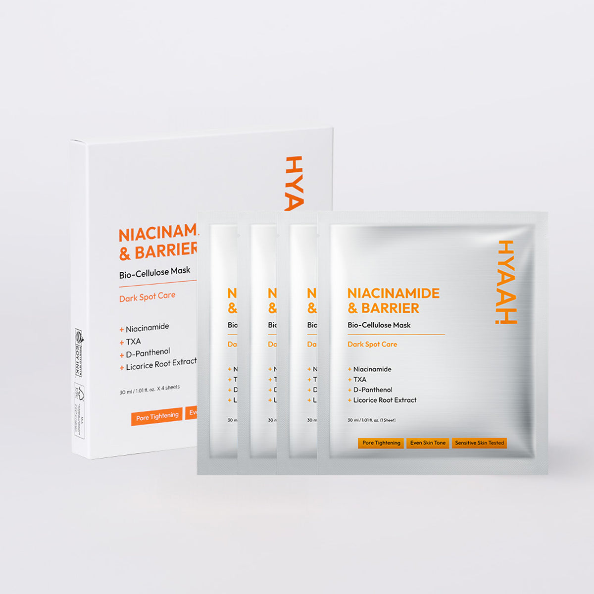 [HYAAH] Niacinamide & Barrier Biocellulose Mask (4ea)