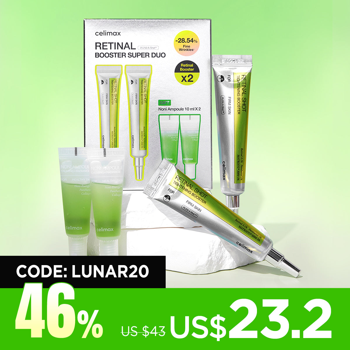 Exclusive Set [celimax] Retinal Booster Double Set (Free Gift : Noni Ampoule 10ml * 2ea)