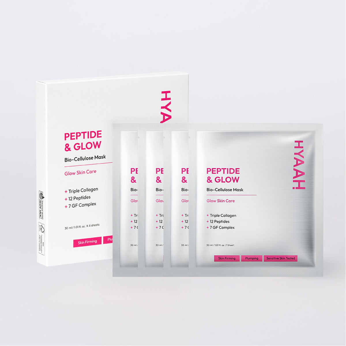 [HYAAH] Peptide & Glow Biocellulose Mask (4ea)