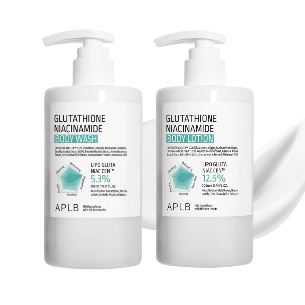 MOIDA SET [APLB] Glutathione Niacinamide Brightening Body Routine for Dull & Rough Skin (Body Wash + Body Lotion) *Special Price*