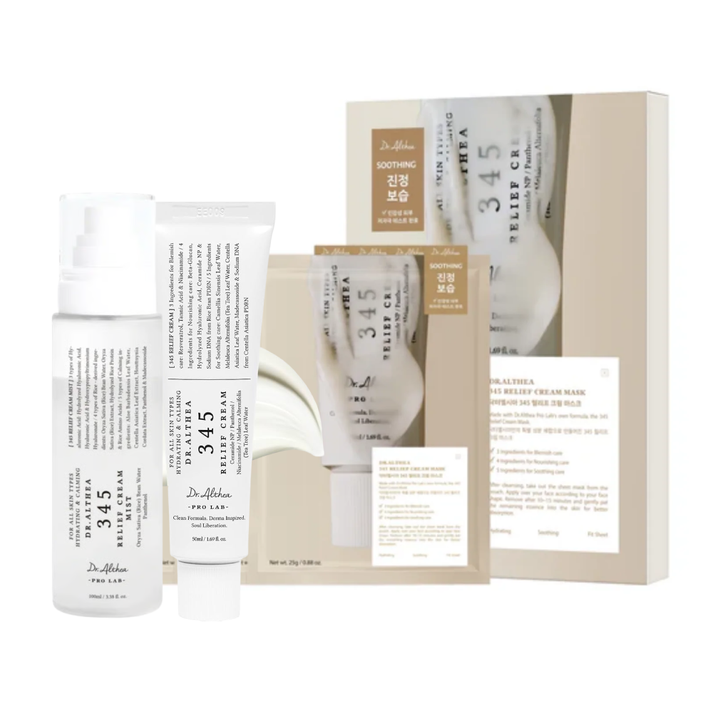 MOIDA SET [Dr. Althea] 345 Calming & Post-Acne Relief Routine for Sensitive & Reactive Skin (Cream + Cream Mist + Cream Mask) *Special Price*