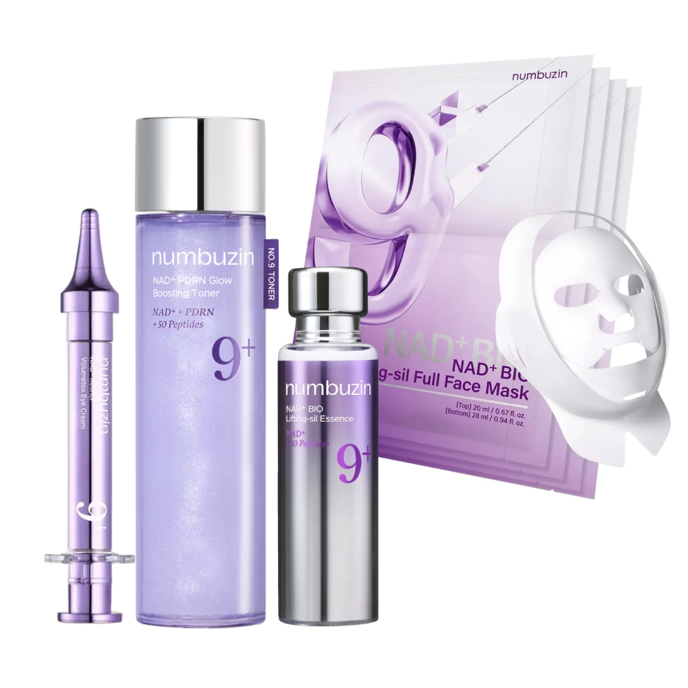 MOIDA SET [Numbuzin] No.9 NAD Anti-Aging Routine for Aging & Tired Skin (Toner + Essence + Eye Cream + Masks) *Special Price*