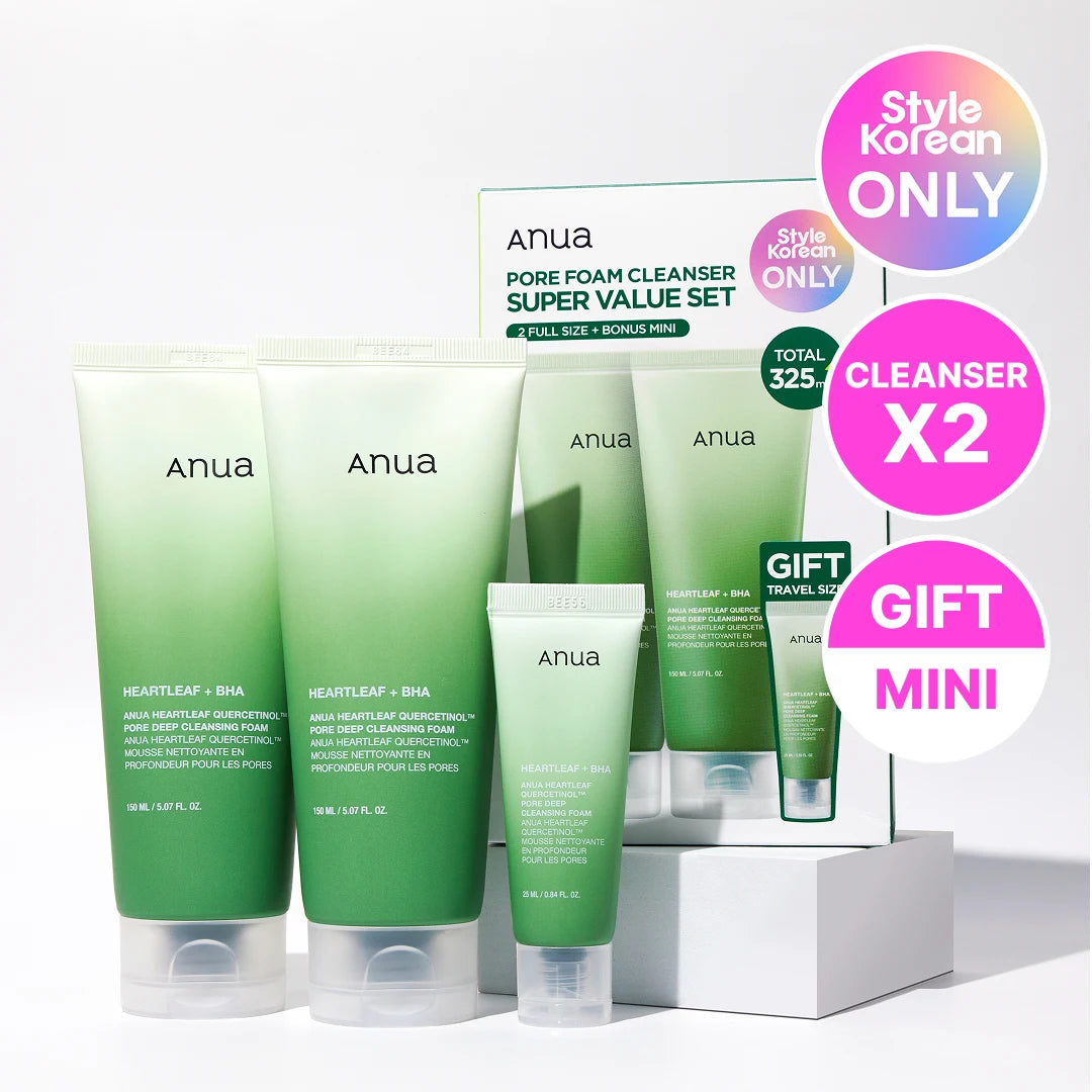 Exclusive Set [Anua] Heartleaf Pore Cleansing Foam Double Set (Free Gift : Mini Cleansing Foam)