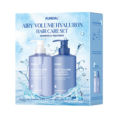 [KUNDAL] Airy Volume Hyaluron Edition (Shampoo 300ml + Treatment 300ml) #Blossom Breeze