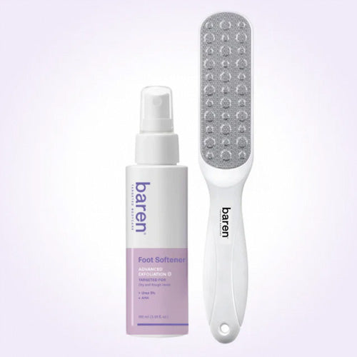 [baren] Callus Remover Kit for Feet: Foot File & Peeling Foot Spray