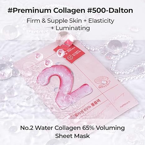 [numbuzin] No.2 Water Collagen 65% Voluming Sheet Mask (4ea)