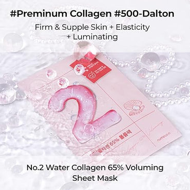 [numbuzin] No.2 Water Collagen 65% Voluming Sheet Mask (4ea)
