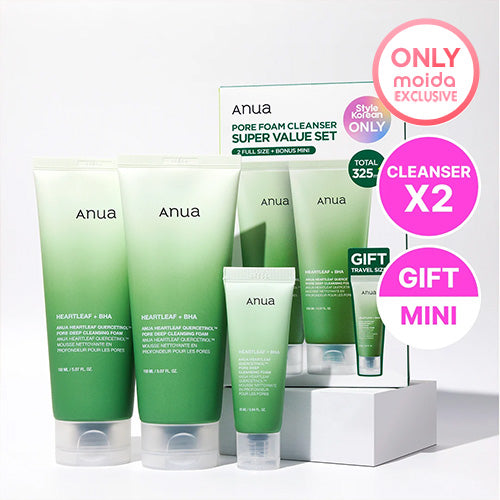 *SPECIAL PRICE* Exclusive Set [Anua] Heartleaf Pore Cleansing Foam Double Set (Free Gift : Mini Cleansing Foam)