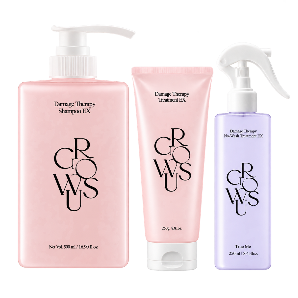 MOIDA SET [GROWUS] Damage Repair Purple Set (Shampoo + Treatment + No-wash Treatment) *Special Price*