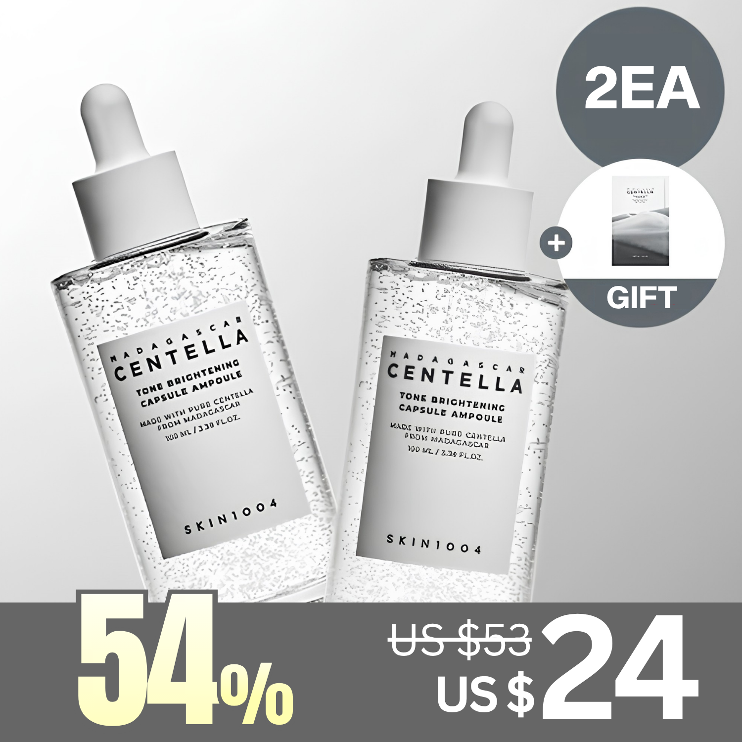 *Special Price* 2EA [SKIN1004] Madagascar Centella Tone Brightening Capsule Ampoule 100ml (2ea) + Free Gift