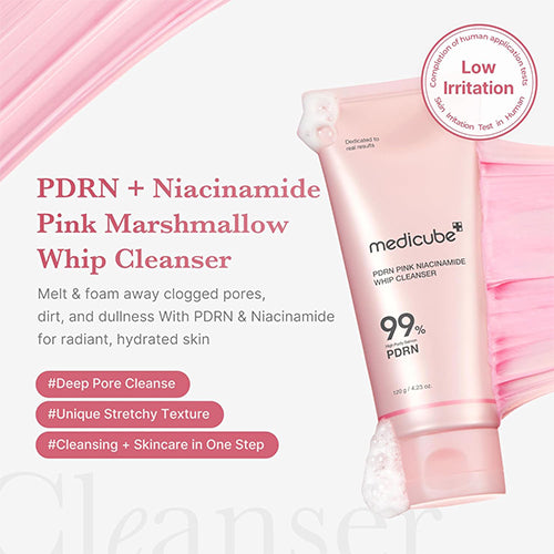 [Medicube] PDRN Pink Niacinamide Whip Cleanser 120g