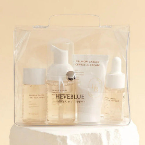 [HEVEBLUE] Salmon Caring Centella Special Travel Kit Bag