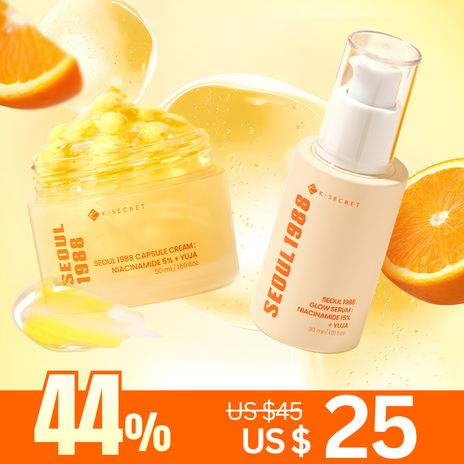 *Special Price* MOIDA SET [KSECRET] SEOUL 1988 Niacinamide + Yuja Set (Serum + Cream)