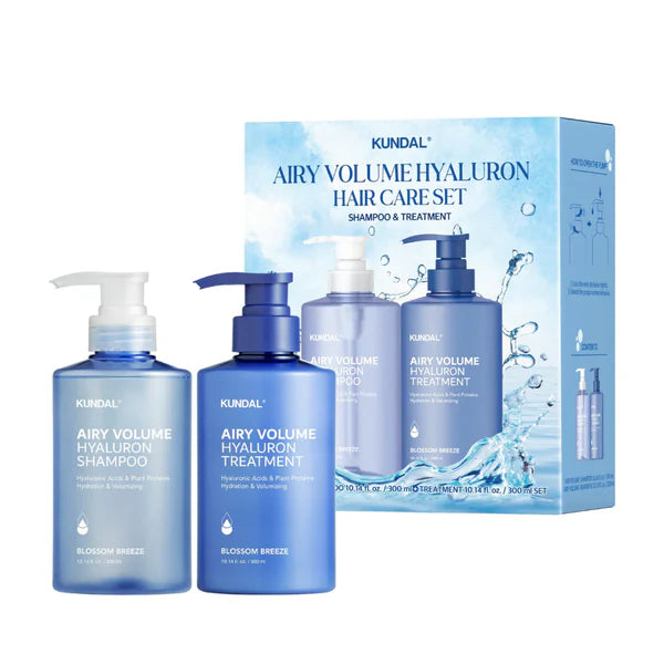 [KUNDAL] Airy Volume Hyaluron Edition (Shampoo 300ml + Treatment 300ml) #Blossom Breeze