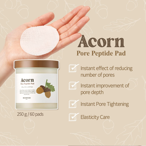*CLEARANCE* [Skinfood] Acorn Pore Peptide Pad (60ea)