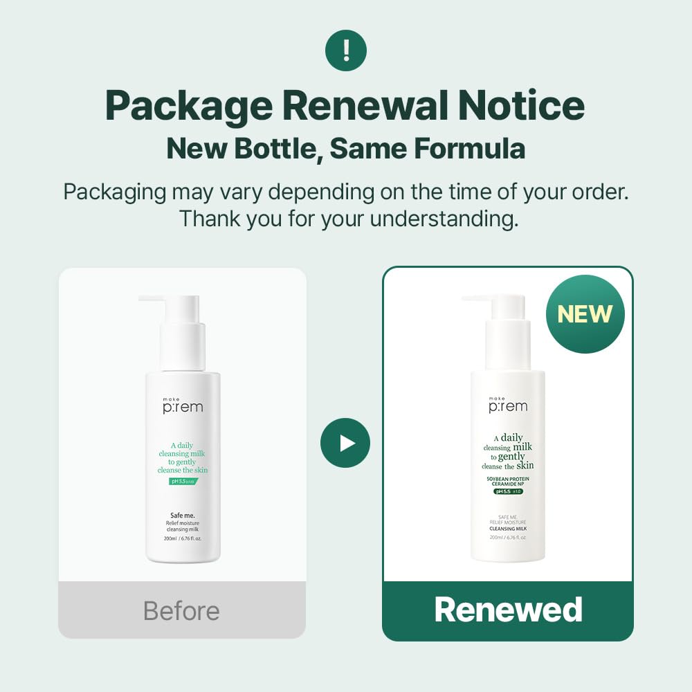 [make p:rem] *renewal* Safe Me Relief Moisture Cleansing Milk 200ml