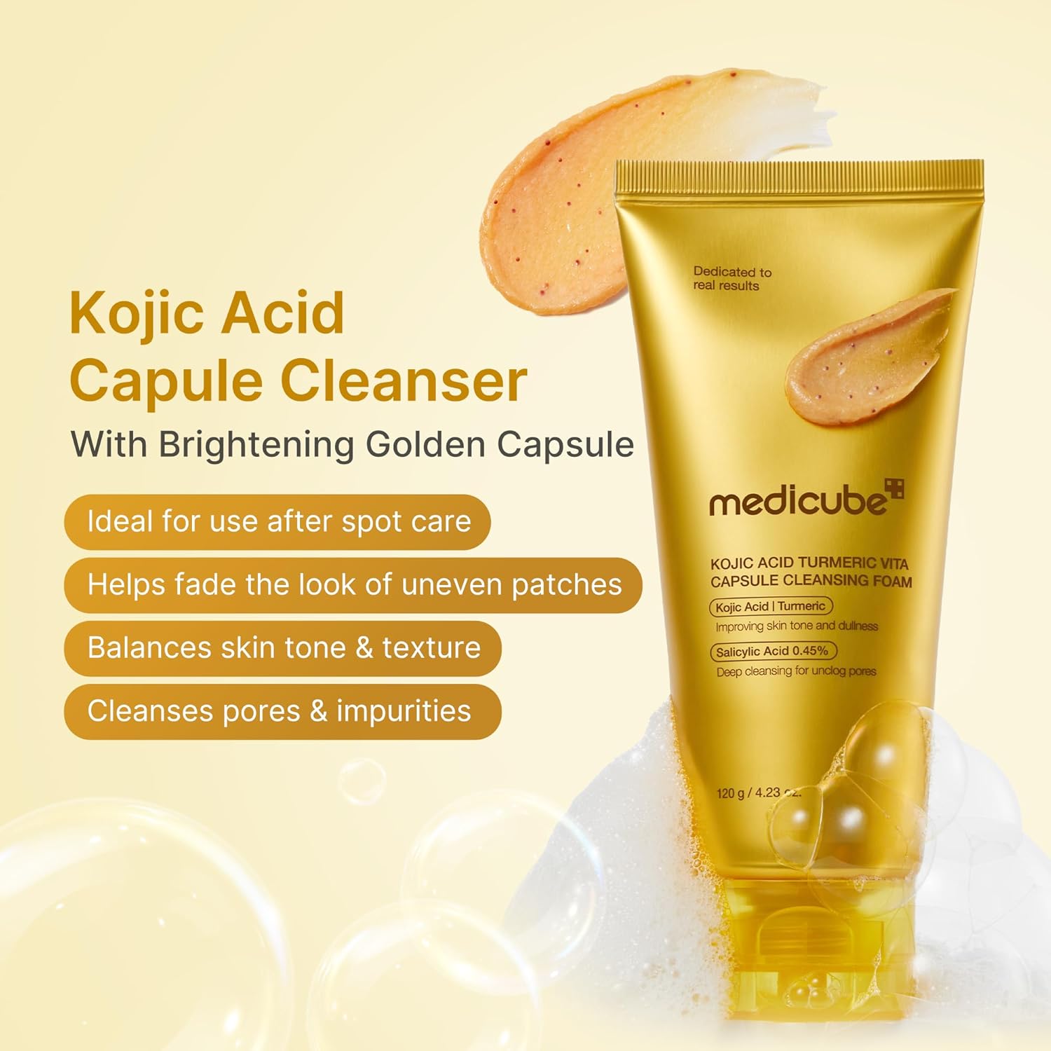 [Medicube] Kojic Acid Turmeric Vita Capsule Cleansing Foam 120ml