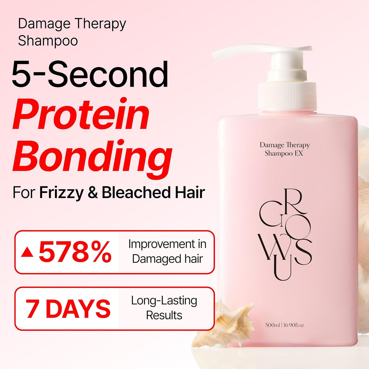 MOIDA SET [GROWUS] Damage Repair Pink Set (Shampoo + Treatment + No-wash Treatment) *Special Price*