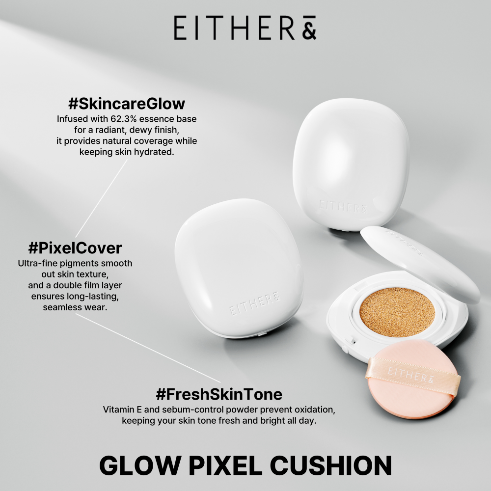 [EITHER&] Glow Pixel Cushion (14 colors)