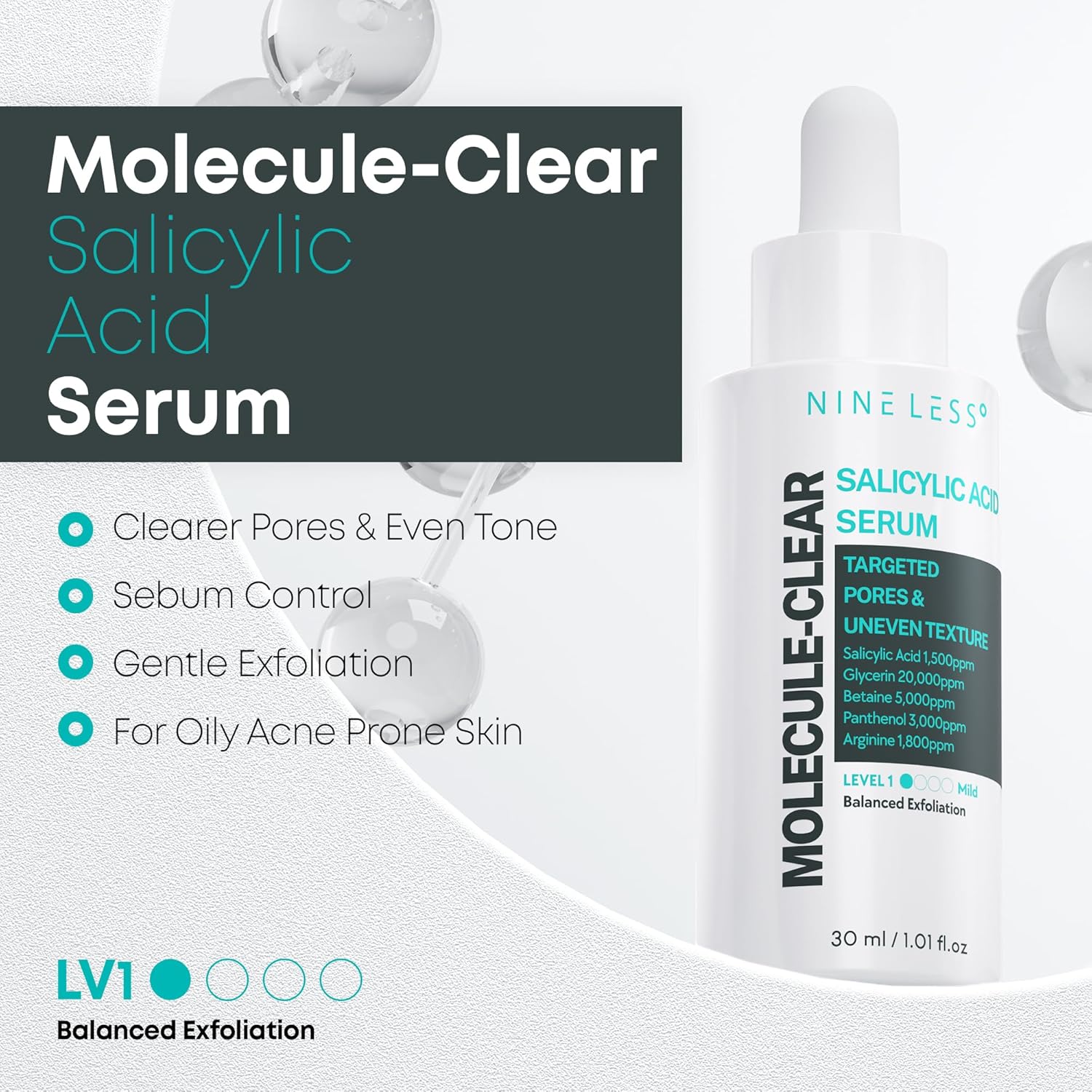 [NINELESS] *renewal* Molecule-Clear Salicylic Acid Serum 30ml