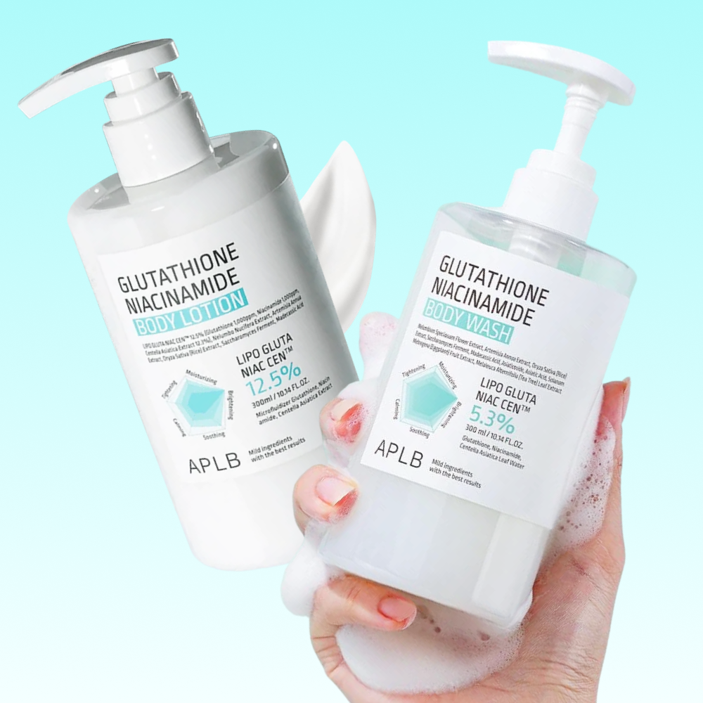 MOIDA SET [APLB] Glutathione Niacinamide Brightening Body Routine for Dull & Rough Skin (Body Wash + Body Lotion) *Special Price*