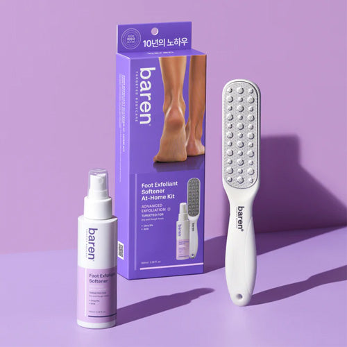 [baren] Callus Remover Kit for Feet: Foot File & Peeling Foot Spray