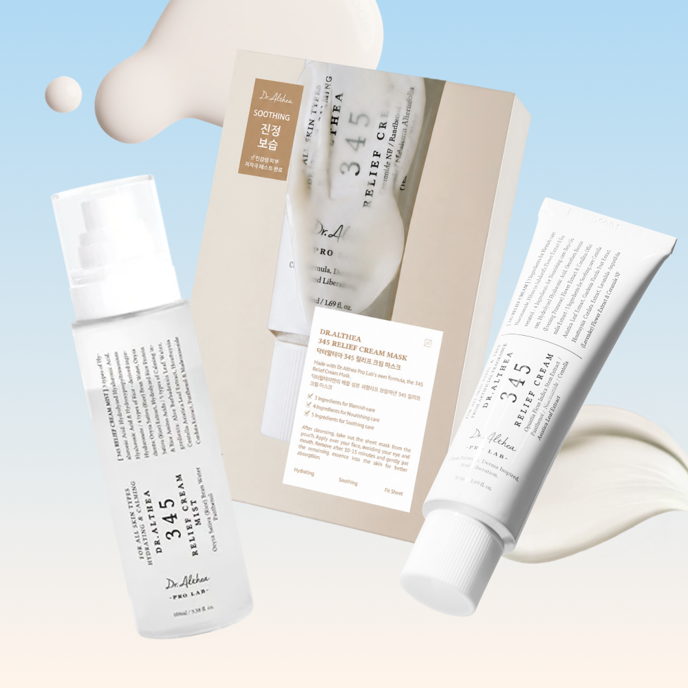 MOIDA SET [Dr. Althea] 345 Calming & Post-Acne Relief Routine for Sensitive & Reactive Skin (Cream + Cream Mist + Cream Mask) *Special Price*