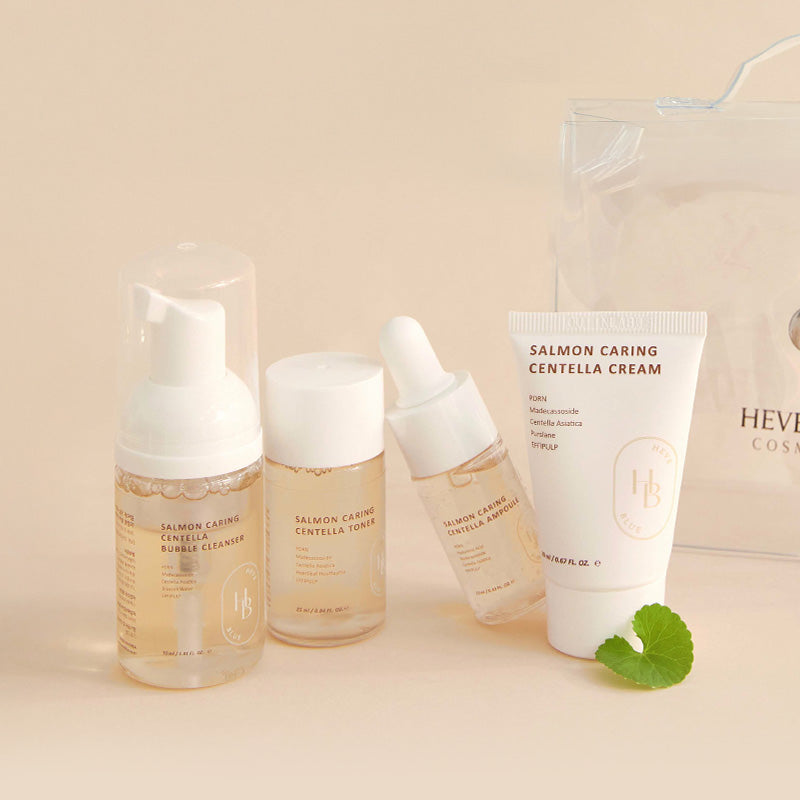 [HEVEBLUE] Salmon Caring Centella Special Travel Kit Bag