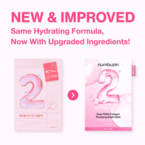 [Numbuzin] No.2 Rose PDRN Collagen Plumping Sheet Mask (5ea)