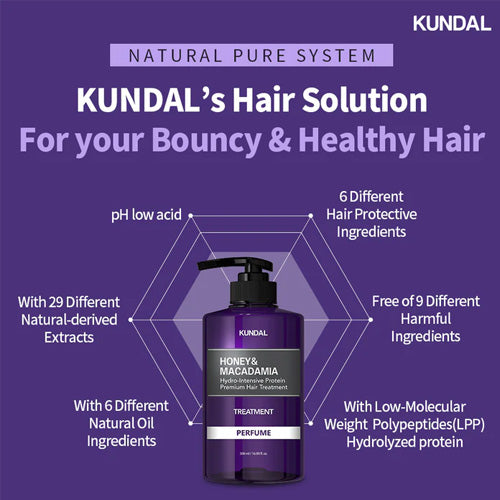 [KUNDAL] Honey & Macadamia Protein Treatment 500ml (7 types)