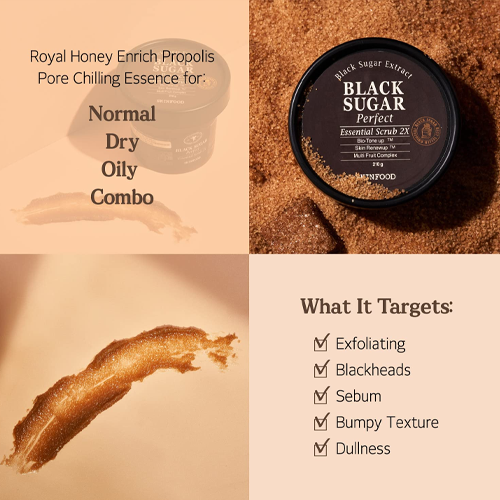 [Skinfood] Black Sugar Perfect Essential Scrub 2X 210ml