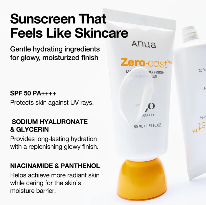 [Anua] Zero-cast Moisturizing Finish Sunscreen 50ml