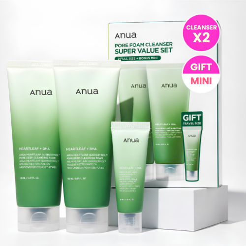 Exclusive Set [Anua] Heartleaf Pore Cleansing Foam Double Set (Free Gift : Mini Cleansing Foam) *Special Price*