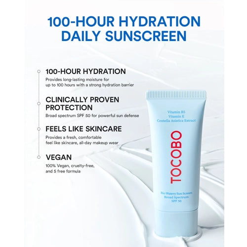 *Special Price* 10EA [TOCOBO] Bio Watery Sun Cream SPF50 40ml (10ea) + FREE GIFT