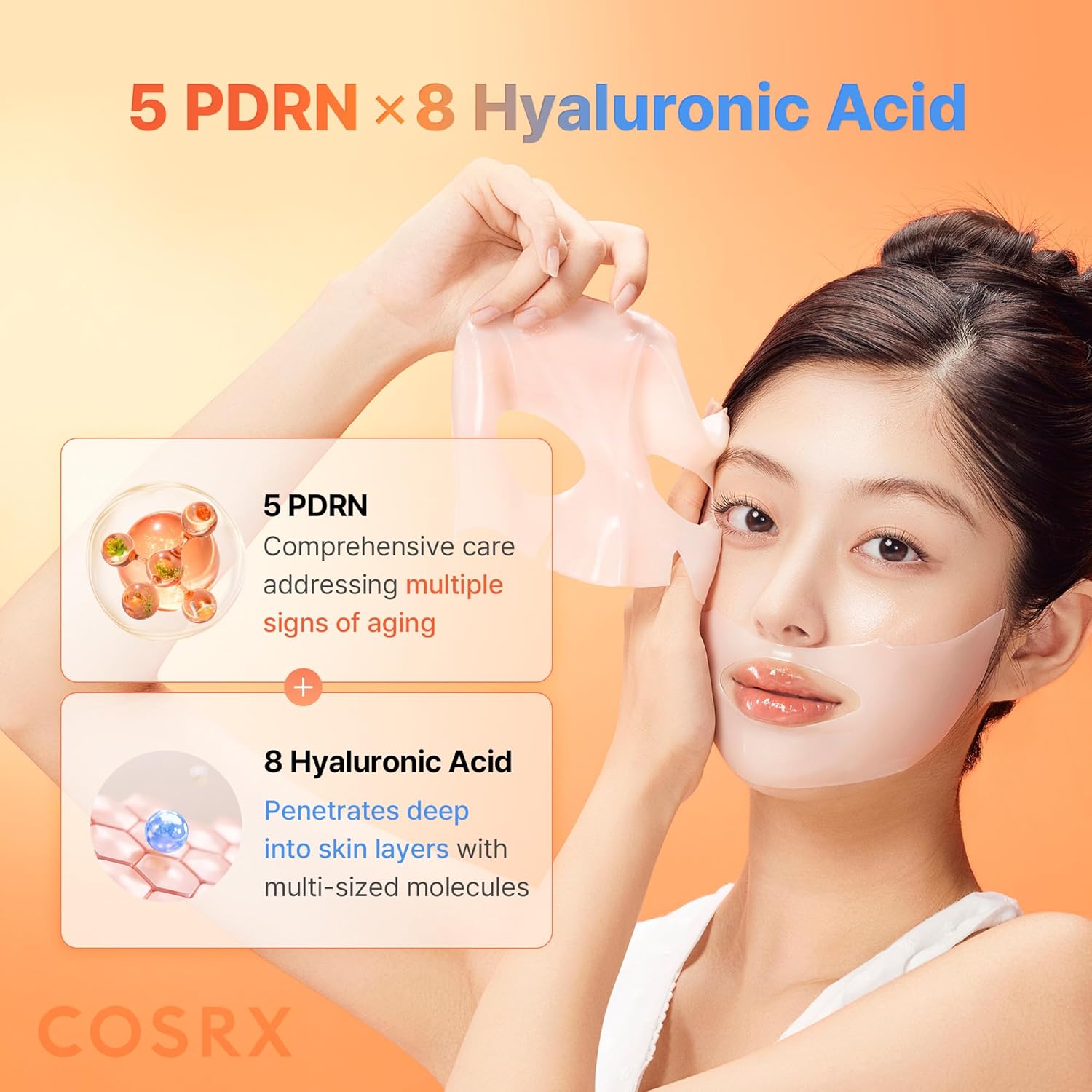 [COSRX] 5 PDRN Hyaluronic Acid Vital Hydrating Hydrogel Mask (3ea)
