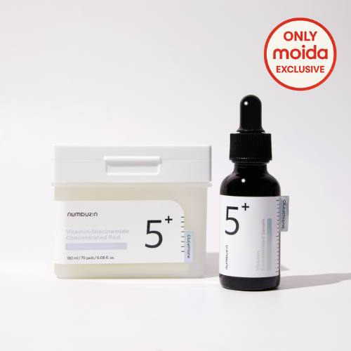 *MOIDA SET* [numbuzin] No.5+ Glutathione Skincare Duo (Serum + Toner Pads)