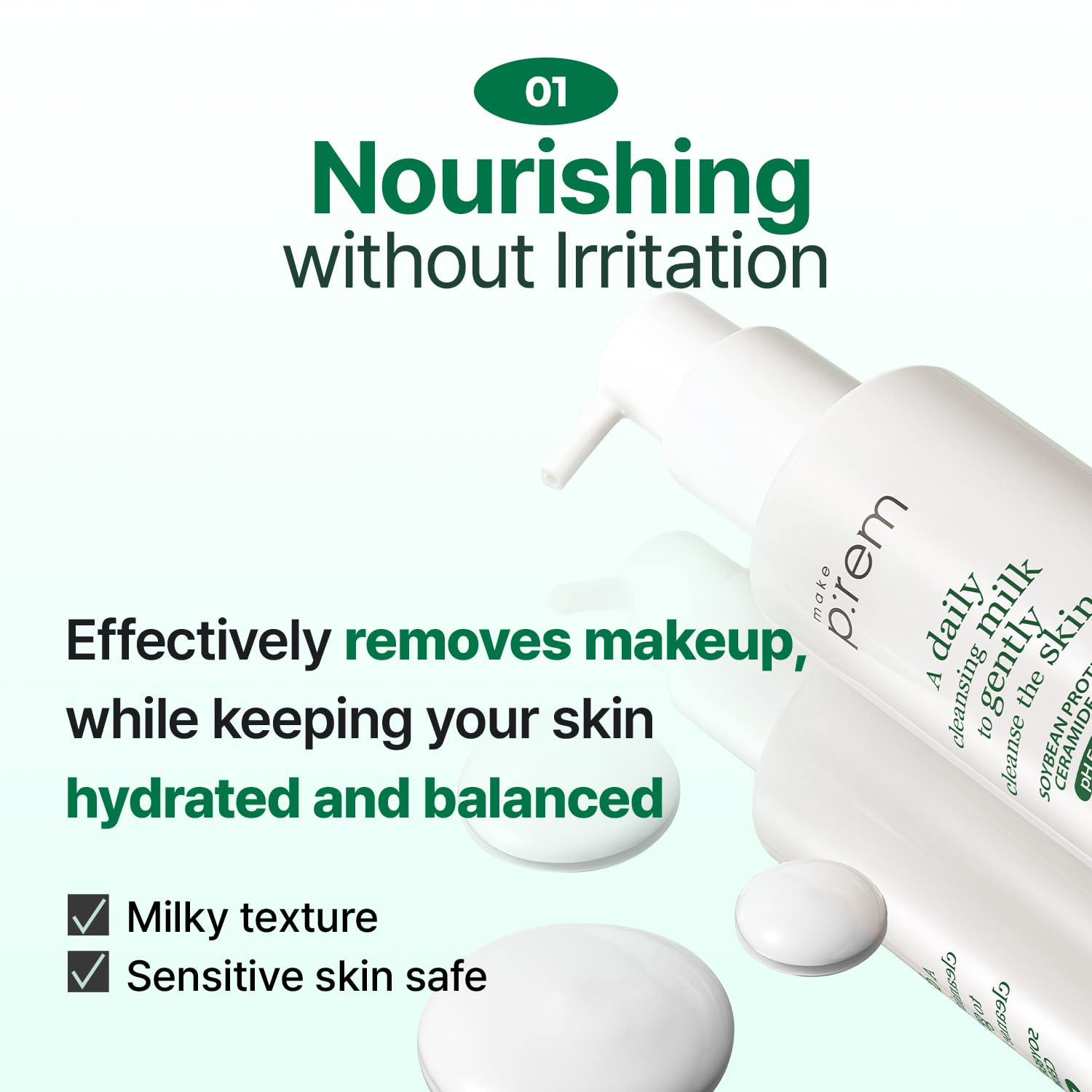 [make p:rem] *renewal* Safe Me Relief Moisture Cleansing Milk 200ml