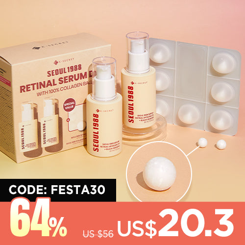 Exclusive Set [KSECRET] Retinal Black Ginseng Serum Double Set (Free Gift : Boosting Ball)
