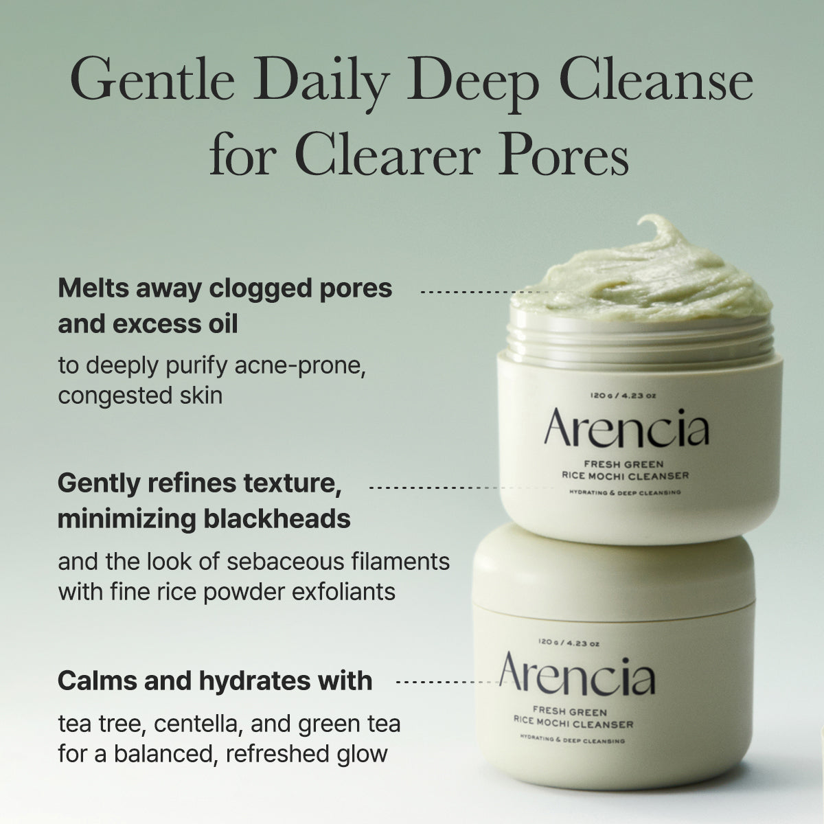 [Arencia] Fresh Green Rice Mochi Cleanser 120g