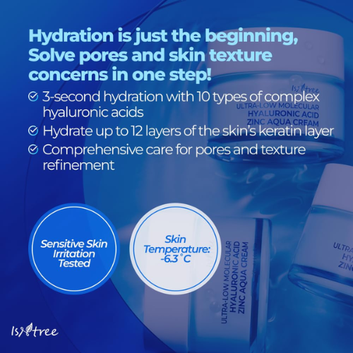 [Isntree] Ultra-Low Molecular Hyaluronic Acid Zinc Aqua Cream 80ml