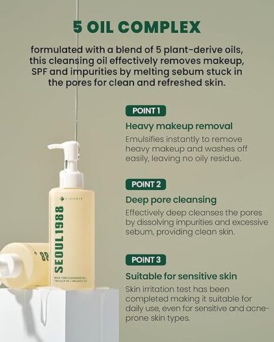 [KSECRET] SEOUL 1988 Cleansing Oil : Pine Cica 1% + Probiotics 200ml