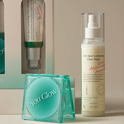 [AXIS-Y] Glow Your Ownway Set (Dark Spot Correcting Glow Toner + Vegan Collagen Eye Serum + Dark Spot Correcting Glow Serum + You Glow Compact Mirror)