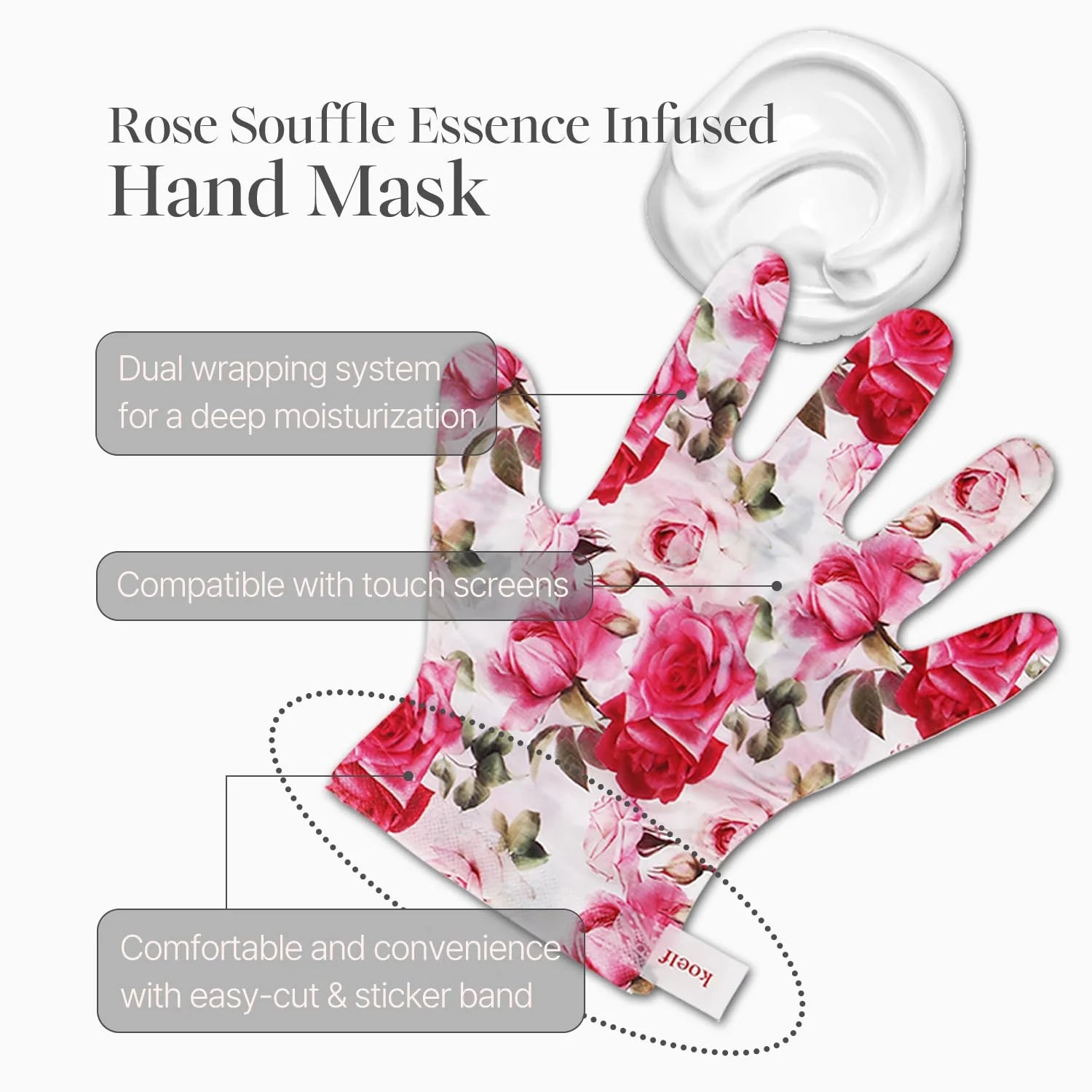 [KOELF] Rose Petal Satin Hand Mask