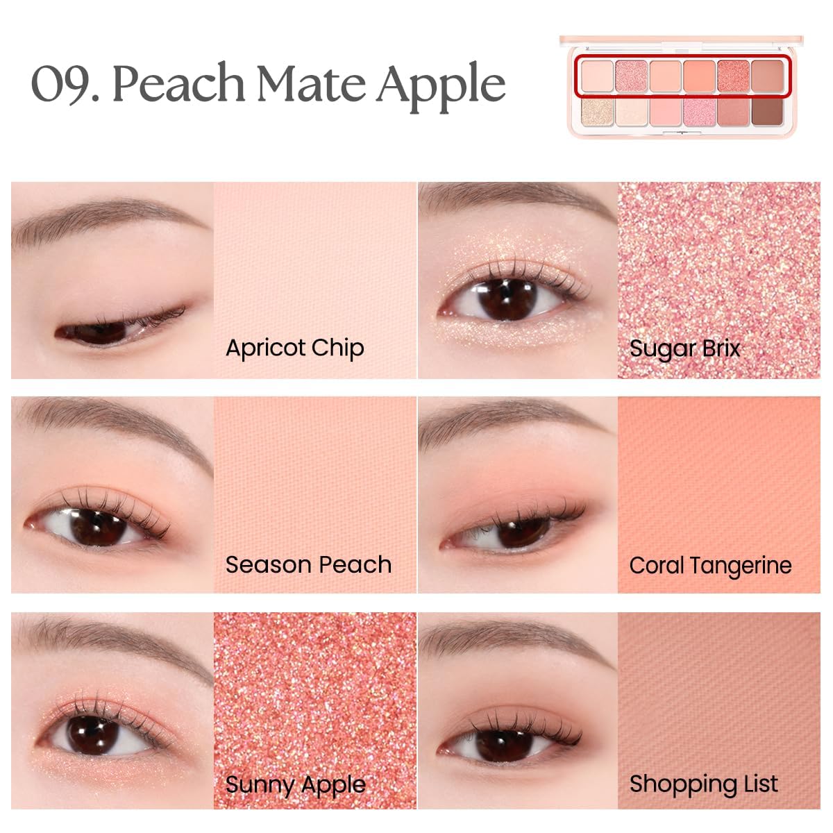 [CLIO] Pro Eye Palette Air Every Fruit Grocery Edition 09 Peach Mate Apple