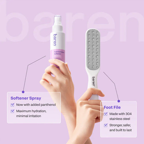 [baren] Callus Remover Kit for Feet: Foot File & Peeling Foot Spray *Flash Deal*